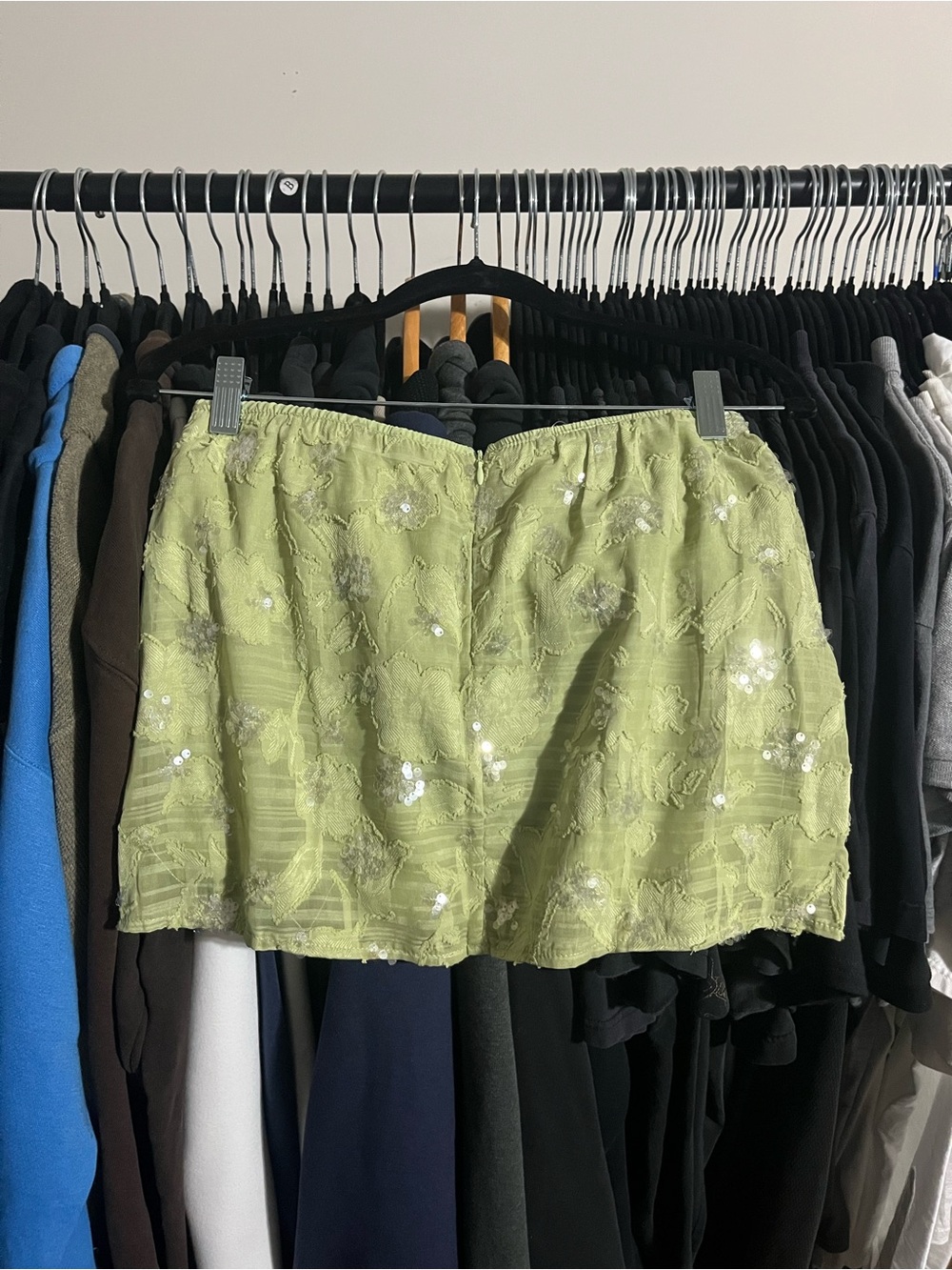 Green Sequin Mini Skirt - Lightweight Embellished Style